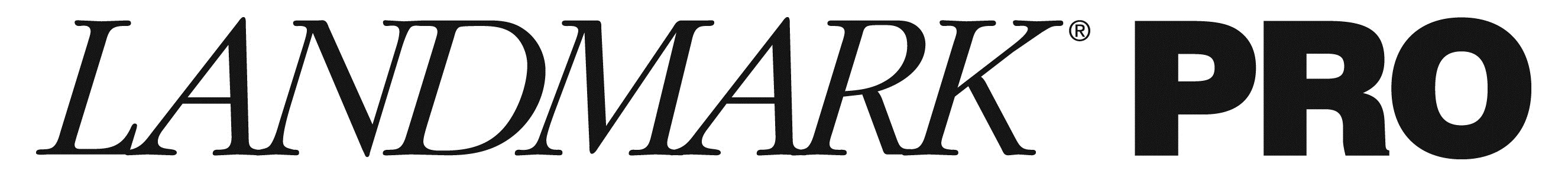 LandmarkProLogo_K_R A black and white image of the word " ark ".