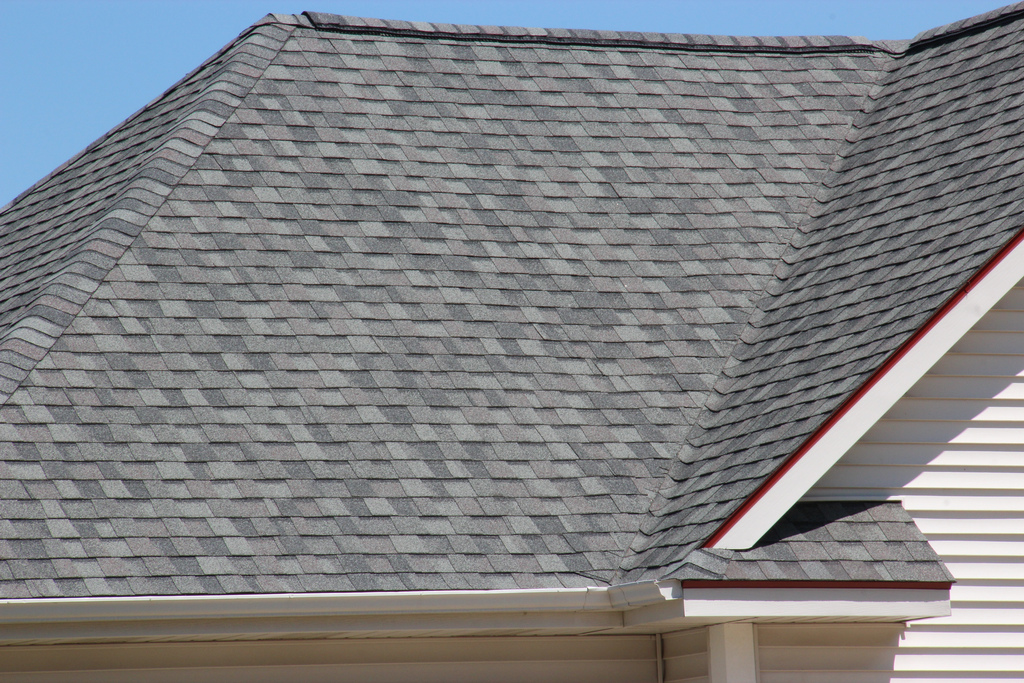 A close up of the roof of a house